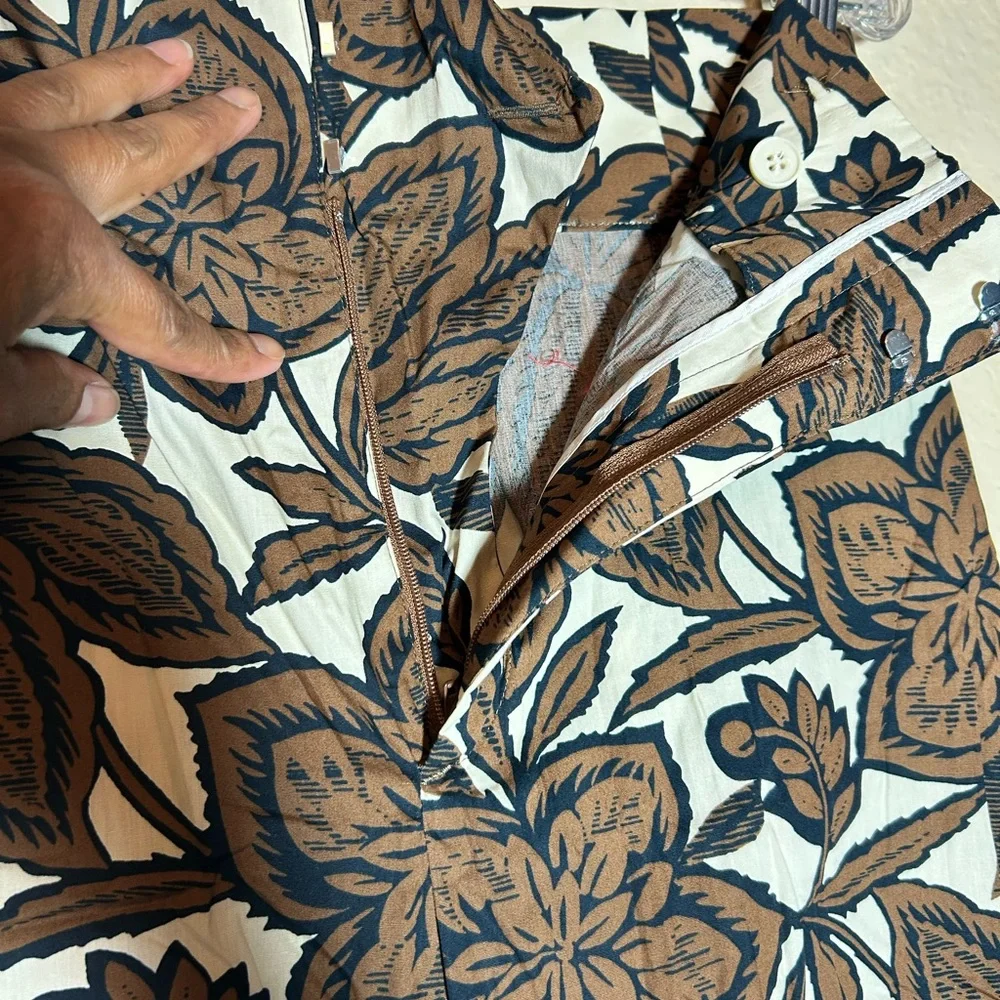 Zara Floral Wide Leg Pants Size S Boho Brown Print SIZE SMALL - Picture 3 of 10